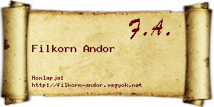 Filkorn Andor névjegykártya