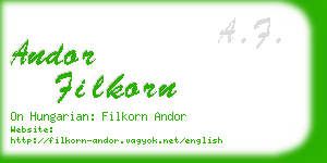 andor filkorn business card